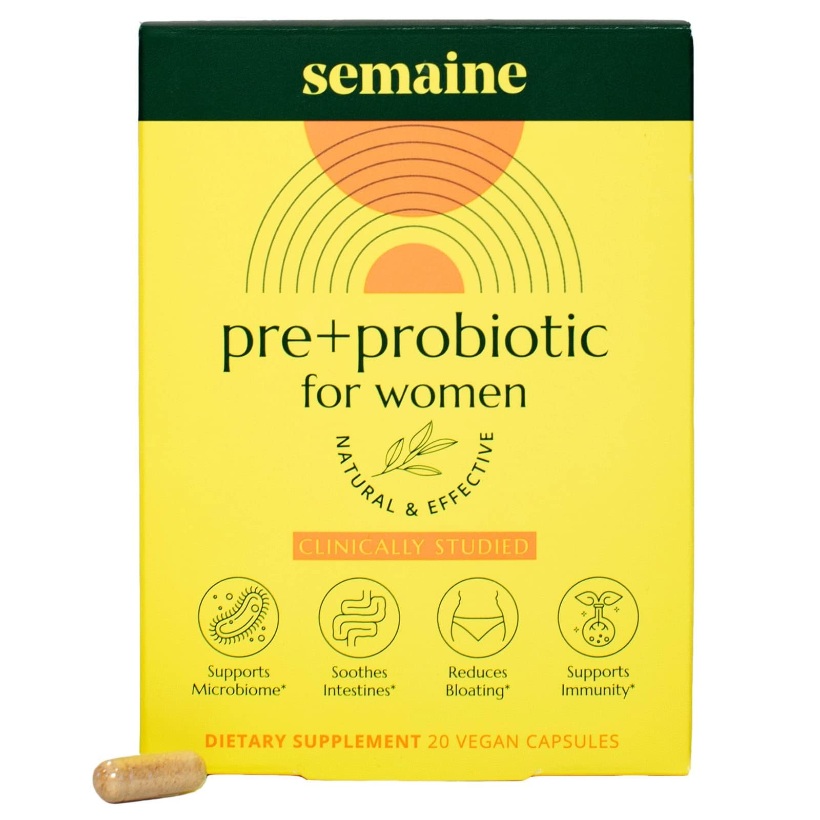 Semaine Super Powered Prebiotic + Probiotic for Women — Clinically Studied (20 ct) | Gut Health & IBS Relief