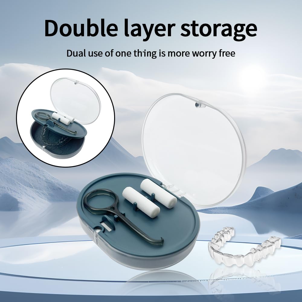 SENLIN DENTAL 2PCS Double-Layer Retainer Case with Mirror
