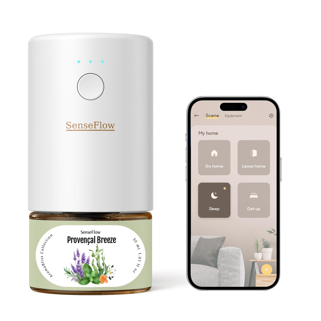 SenseFlow SF101S Smart Wi-Fi Waterless Diffuser – Provançal Breeze, 120-Day Plant-Based Aroma, 100㎡ Coverage