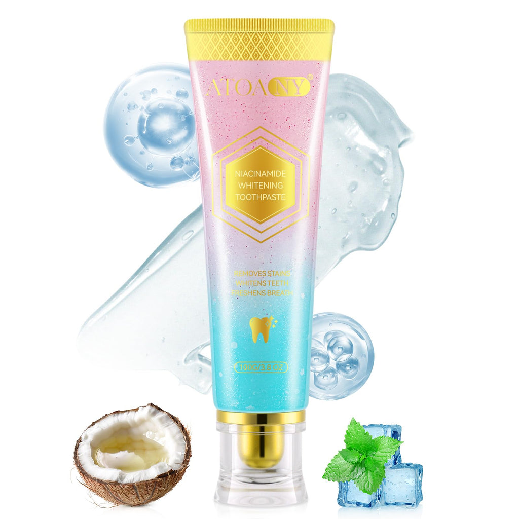 Niacinamide Whitening Toothpaste – Natural Gentle Care, Deep Stain Removal, Fresh Breath, Gum Health | 3.8 oz
