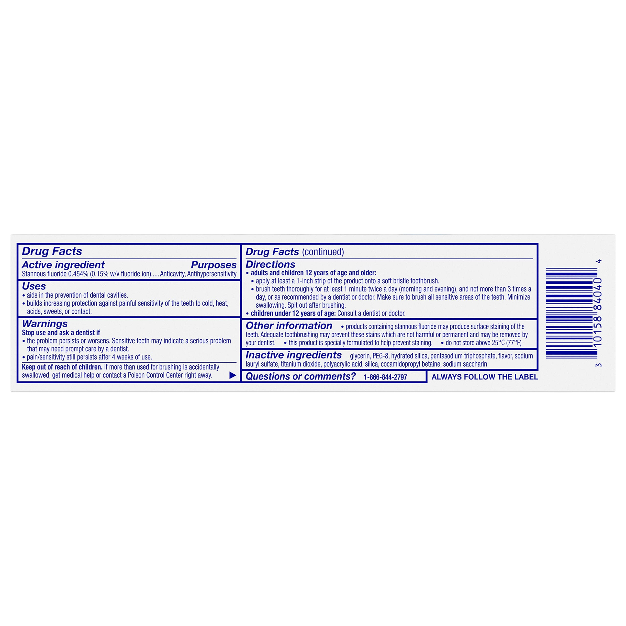 Sensodyne Repair and Protect Mint Toothpaste – Sensitive Teeth & Cavity Prevention (3.4 oz)