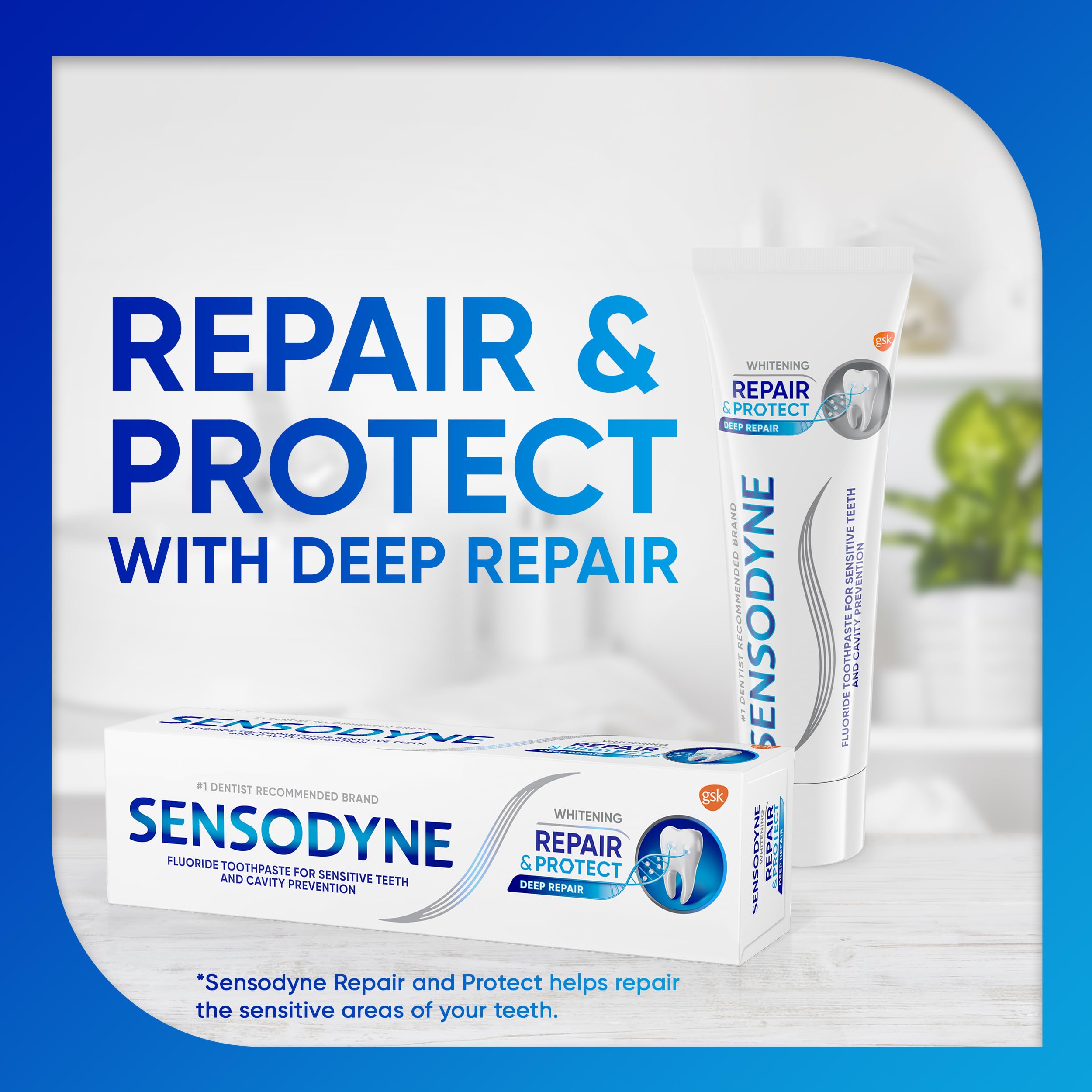 Sensodyne Repair and Protect Whitening Toothpaste – Sensitivity Relief & Cavity Protection (3.4 oz, Pack of 2)