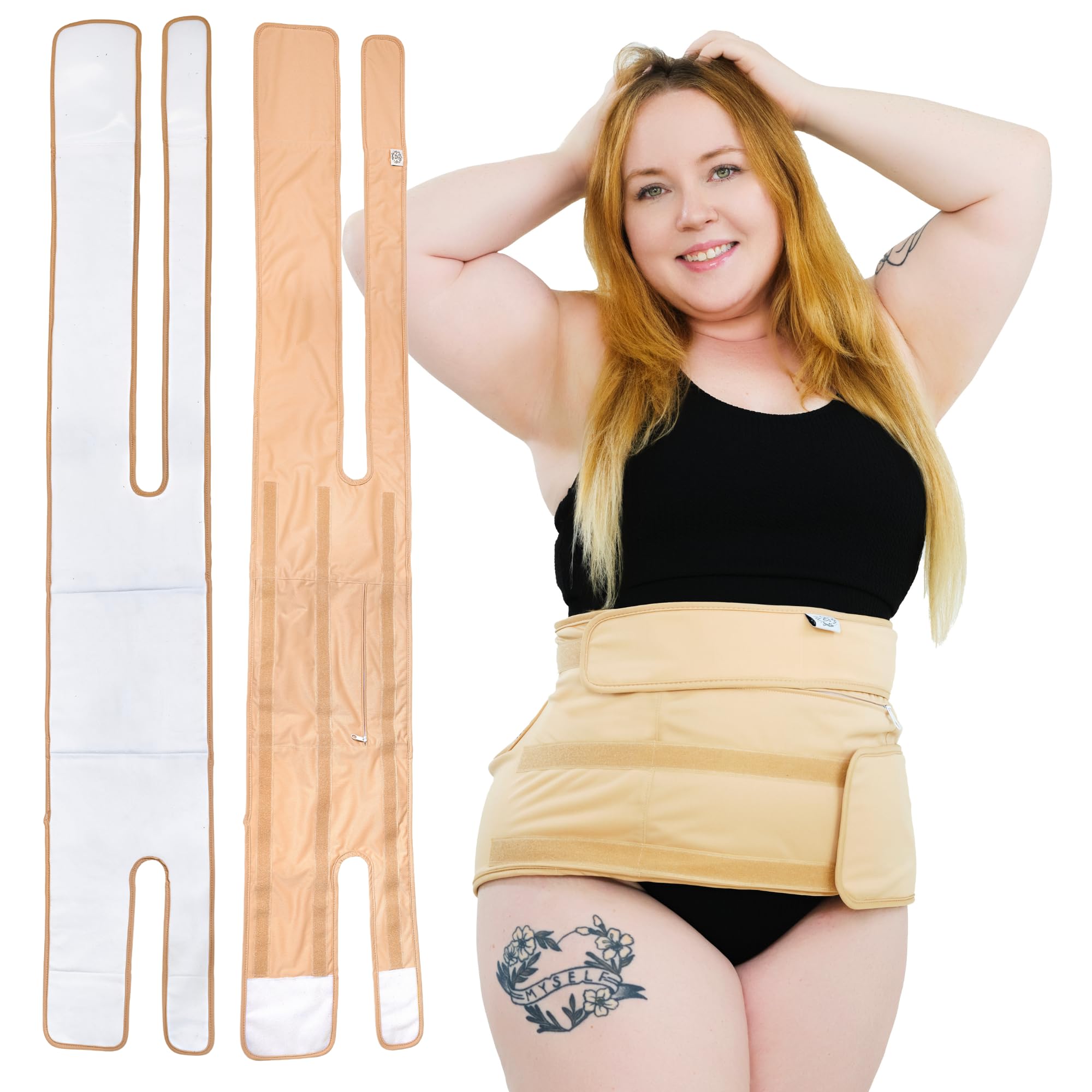 Sentre Plus-Size Castor Oil Pack Wrap - L-5X, Organic Cotton Flannel (Khaki)