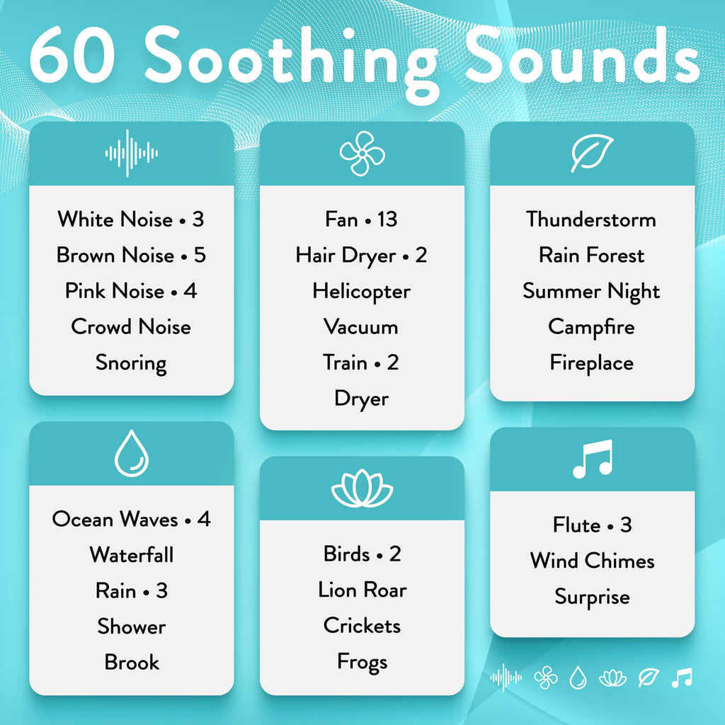 Serene Evolution White Noise Machine for Sleep (Black) — 60 Soothing Sounds