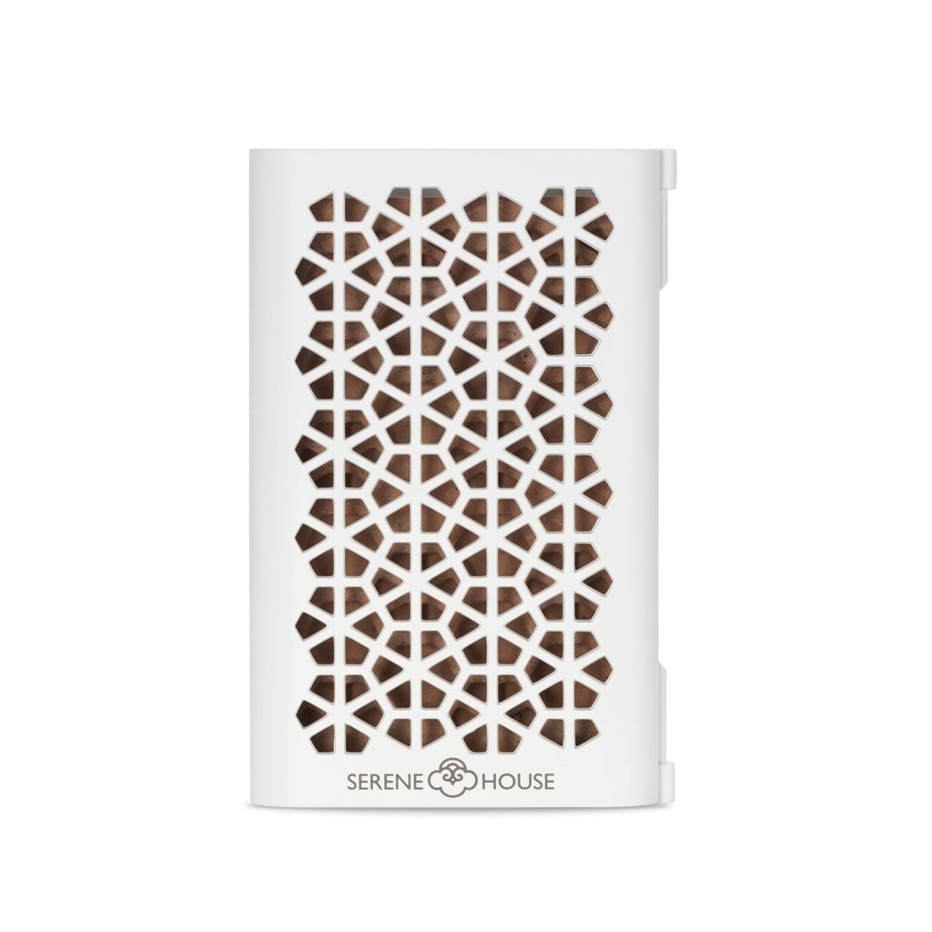 Serene House Puccini Lava Rock Diffuser – Car Vent Clip & Tabletop Aromatherapy (White)