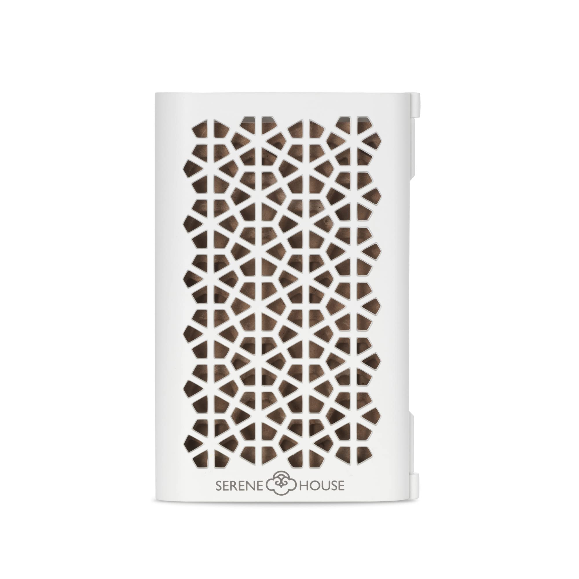 Serene House Puccini Lava Rock Diffuser – Car Vent Clip & Tabletop Aromatherapy (White)