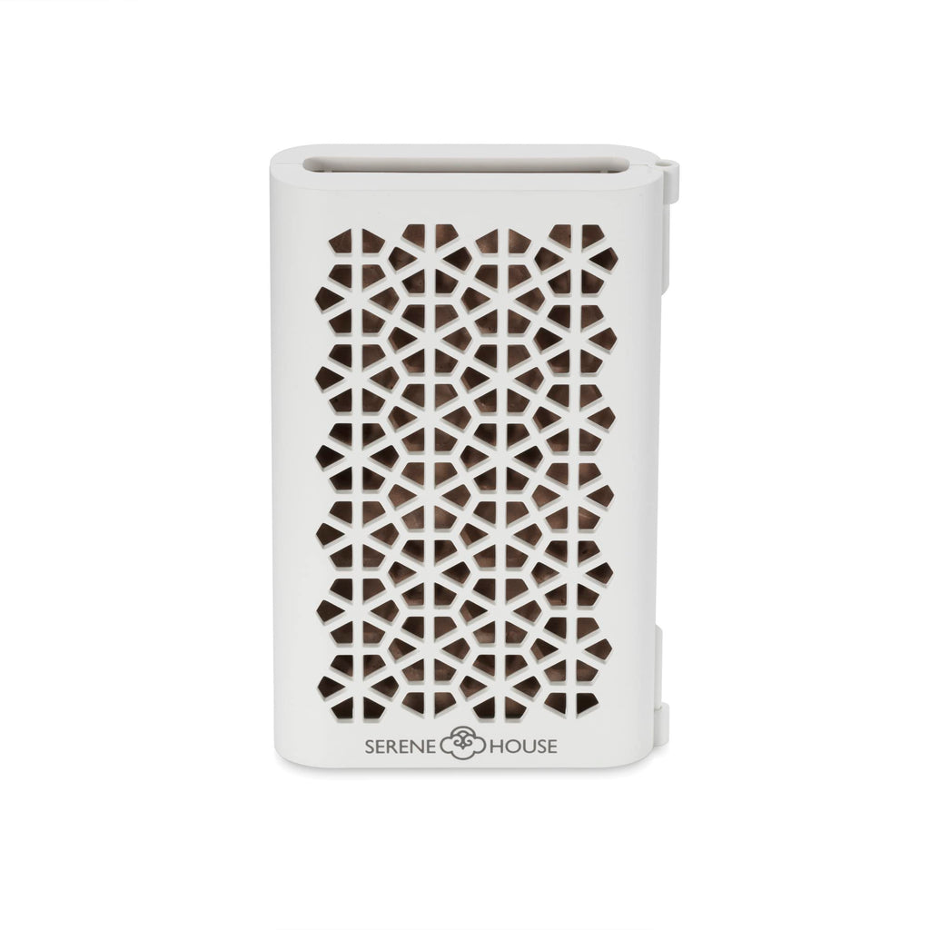 Serene House Puccini Lava Rock Diffuser – Car Vent Clip & Tabletop Aromatherapy (White)
