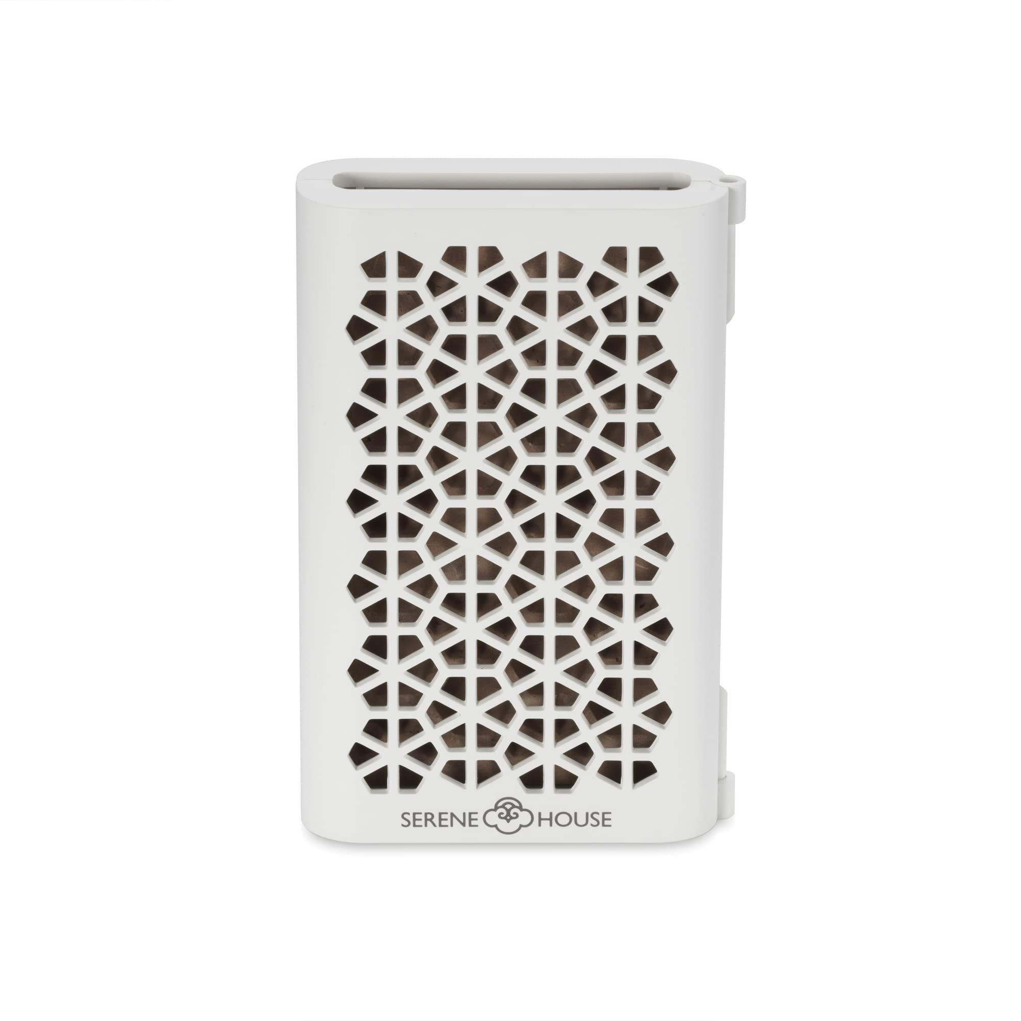 Serene House Puccini Lava Rock Diffuser – Car Vent Clip & Tabletop Aromatherapy (White)