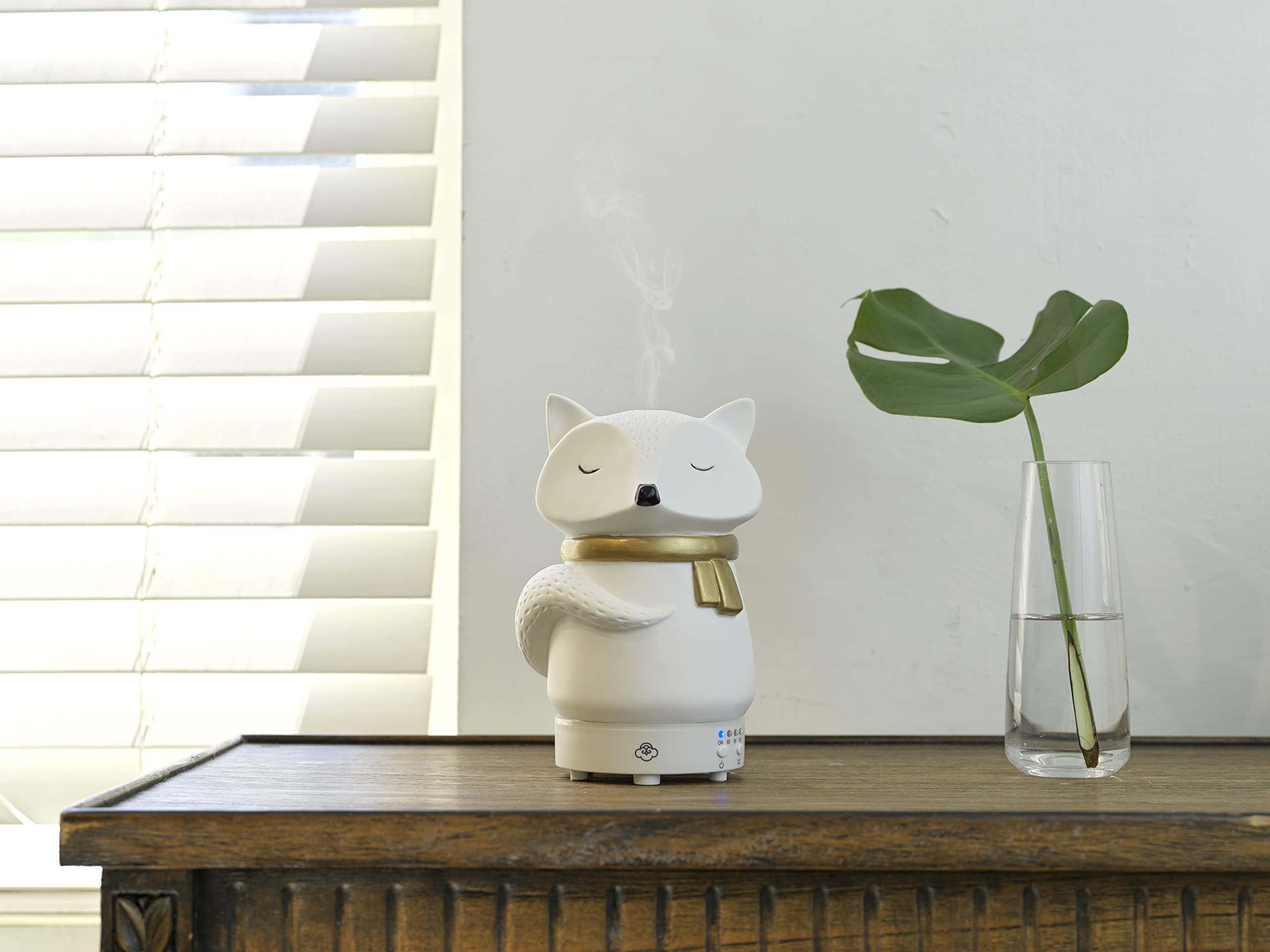 Serene House Snow Fox Diffuser | Ultrasonic Cool Mist, 90ml, 7-Color LED