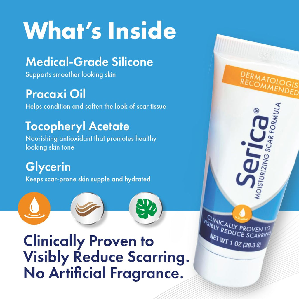 Serica Scar Gel (1oz) - Advanced Silicone Scar Care for Smoother-Looking Skin