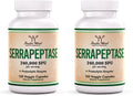Serrapeptase 240,000 SPU Max Potency – Pack of 2 by Double Wood Supplements (120 Veggie Capsules per Bottle)