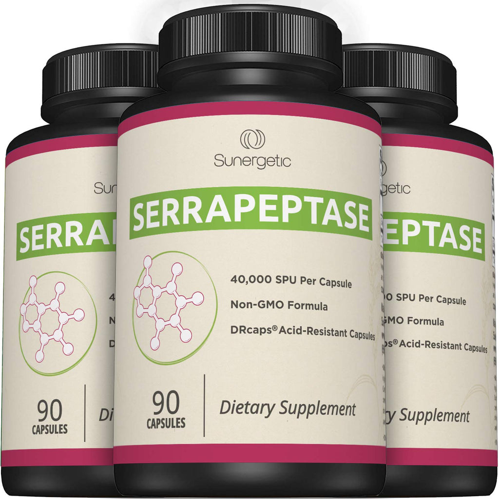 Premium Serrapeptase Enzyme Supplement – 40,000 SPU per Capsule | 90 Enteric Coated Capsules (Pack of 2)