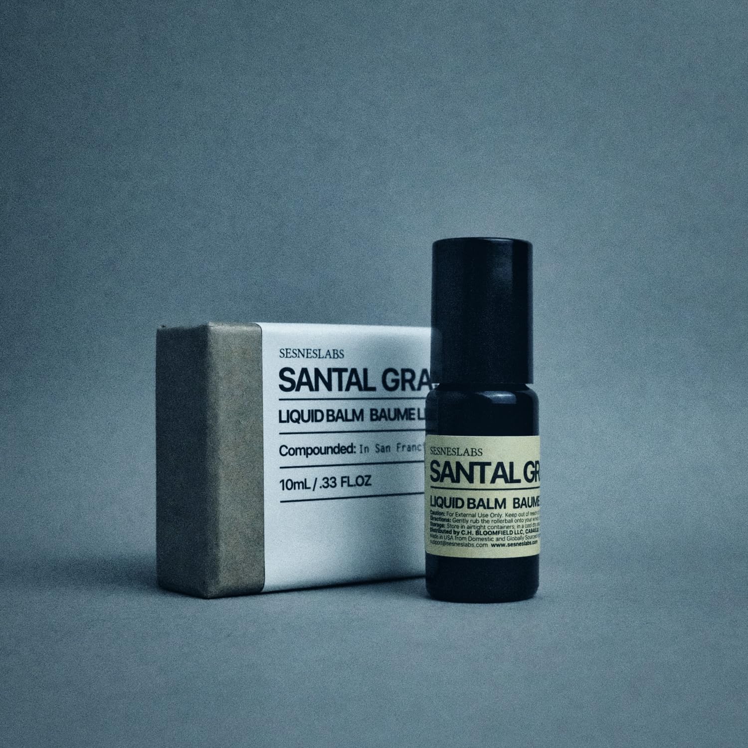 sesneslabs Santal Grass Roll-On – Alcohol-Free Unisex Perfume (10ml) | Eucalyptus, Papyrus, Cardamom & Sandalwood