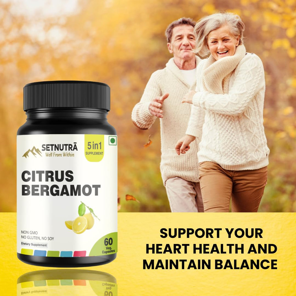 SETNUTRA Well From Within 5 in 1 Citrus Bergamot Supplement | Heart Health & Antioxidant Support | 60 Count