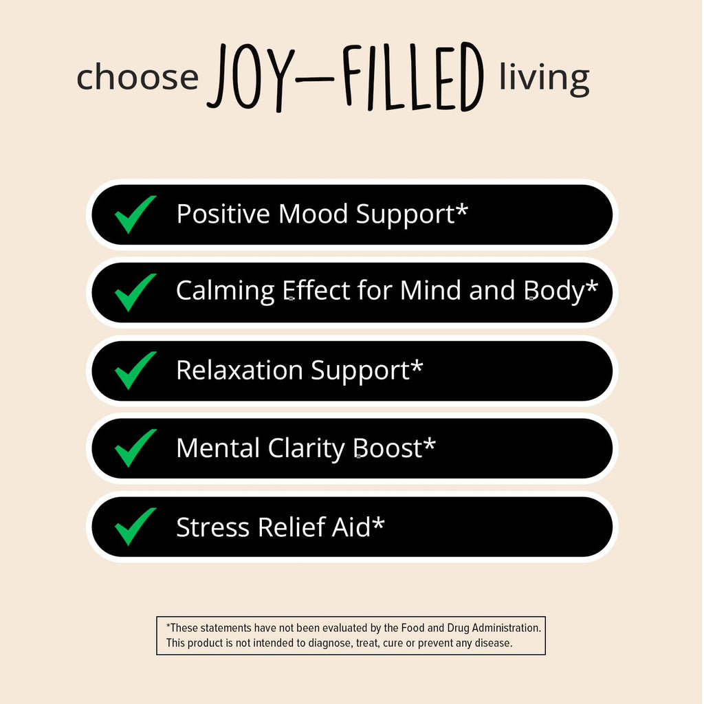 Joy-Filled Mood Support - 7-Herb Complex with St. John's Wort | Plant-Based Stress Relief | 60 Ct