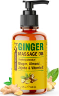 Seven Minerals Ginger Massage Oil for Lymphatic Drainage Therapy - 4 oz Therapeutic Grade Essential Oils