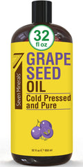 Seven Minerals Grapeseed Oil – 32 oz Cold-Pressed, Non-GMO, Hexane-Free