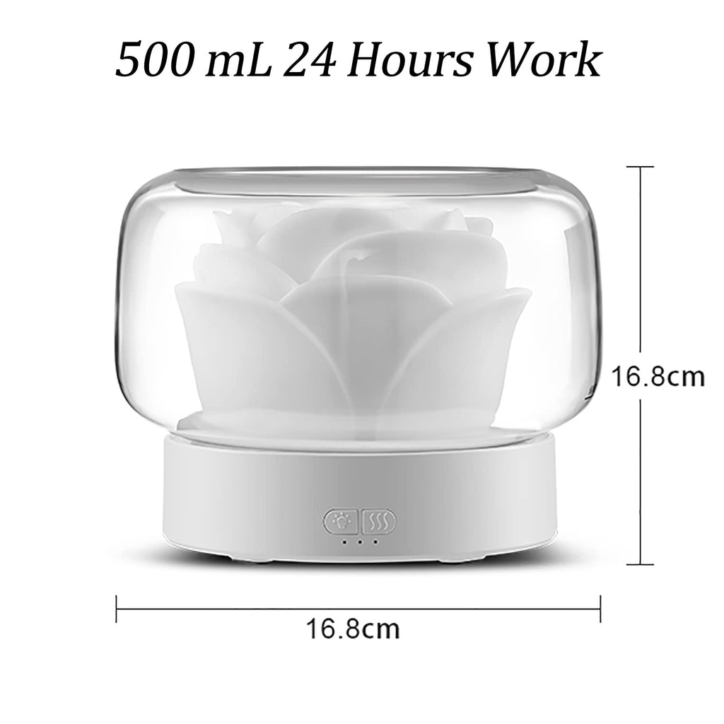 SEVEYEE 500ml Aromatherapy Diffuser for Large Rooms – White, 24H Run, Auto Off, 7 Color Lights