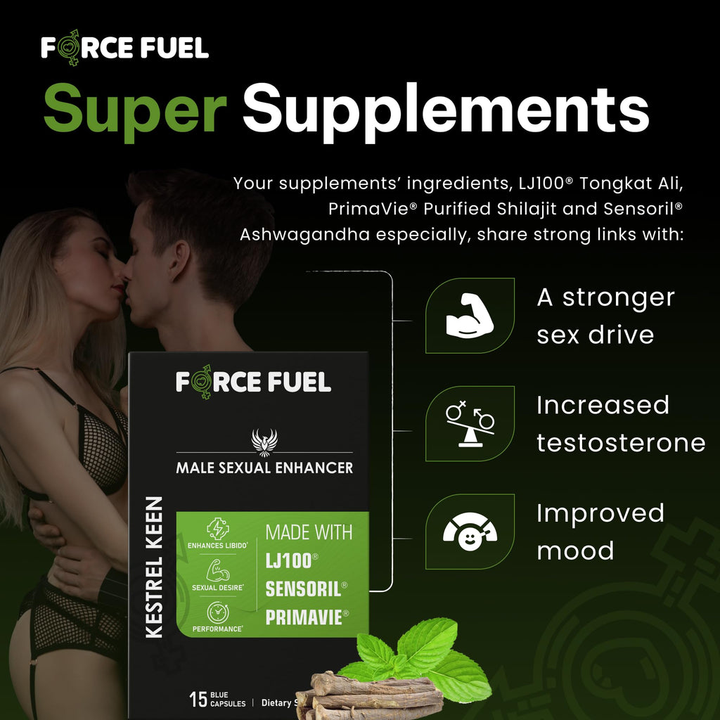 Sex Pills for Men – Last Longer in Bed and Enhance Erection Sensitivity – Includes Lab-Tested LJ100 Tongkat Ali, Sensoril Ashwagandha & PrimaVie Shilajit – 15 Caps for Men Aged 20-60 – Kestrel Keen