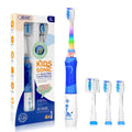 SEAGO Kids Electric Toothbrush – 2 Min Timer, 4 Replacement Heads, Rainbow LED, Blue (4–12 yrs)
