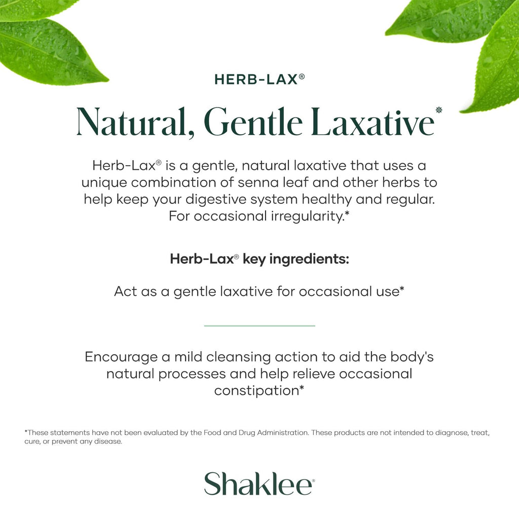 Shaklee Herb-Lax Gentle Laxative – Herbal Senna Blend (240 Tablets)