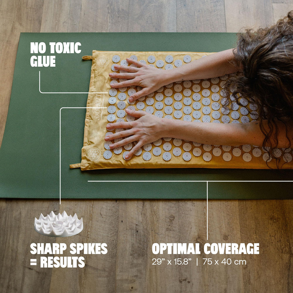ShaktiMat Classic Acupressure Mat, Yellow – Light Intensity | Relieves Stress & Tension, Promotes Relaxation & Focus | Similar to Acupuncture, No Needles Required | FSA/HSA Eligible