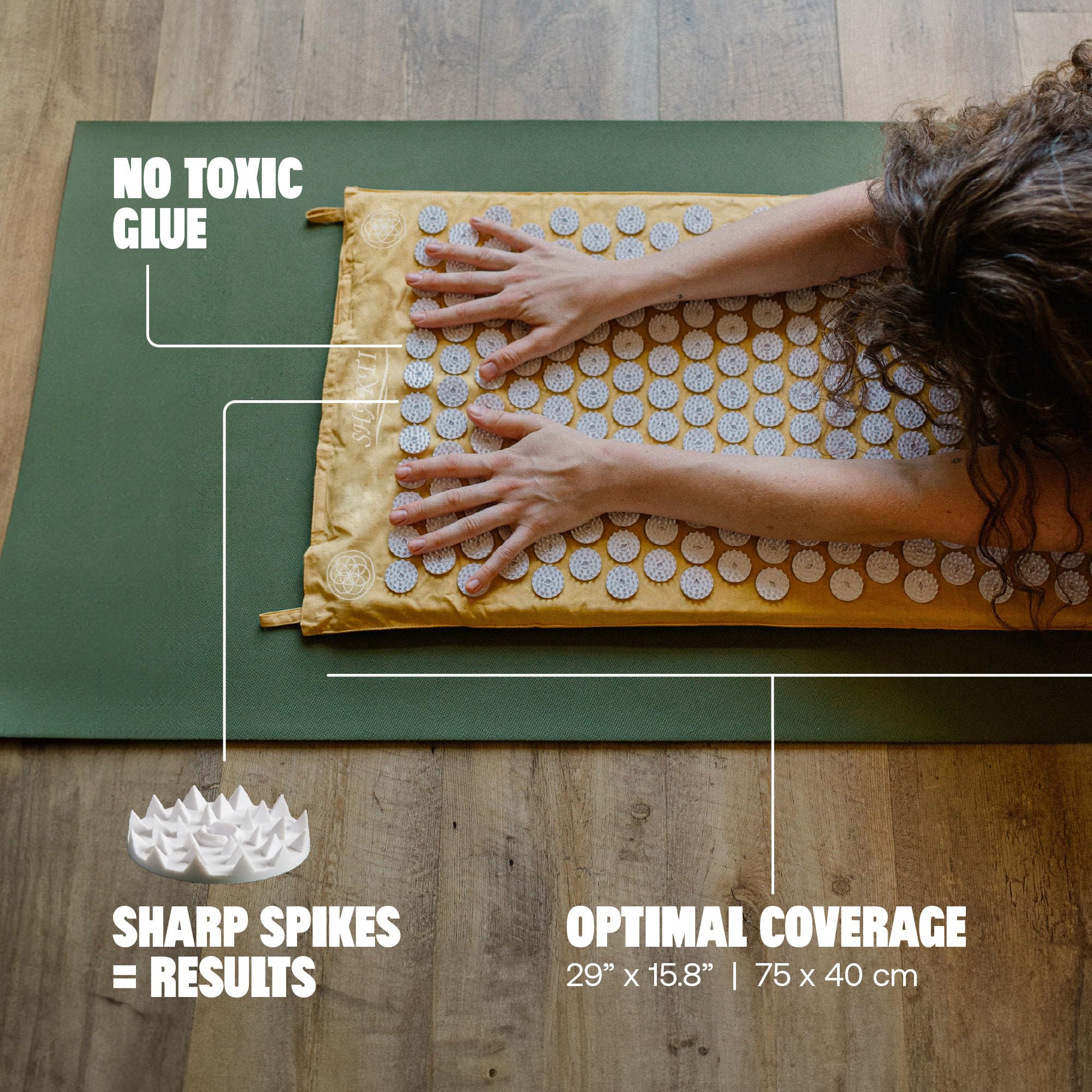 ShaktiMat Classic Acupressure Mat, Yellow – Light Intensity | Relieves Stress & Tension, Promotes Relaxation & Focus | Similar to Acupuncture, No Needles Required | FSA/HSA Eligible