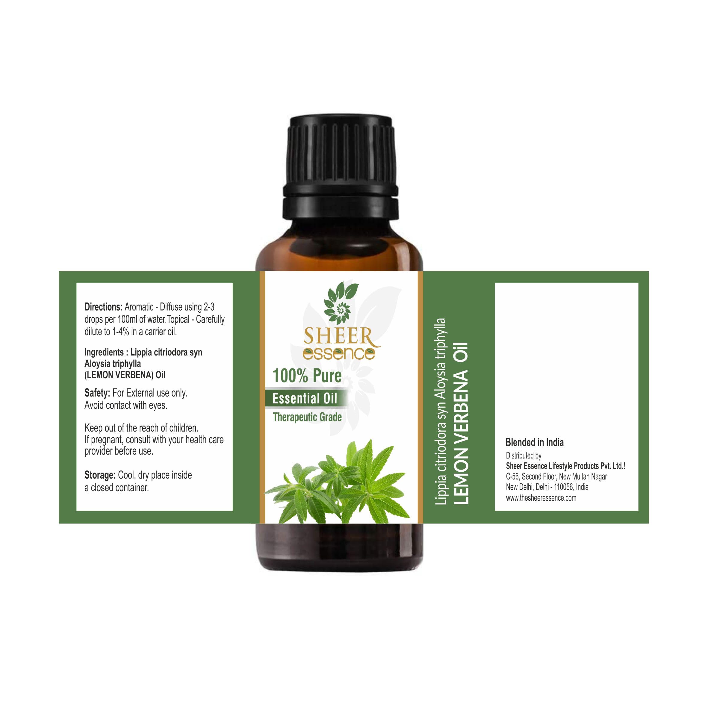 Sheer Essence Lemon Verbena Oil 15 ML | 100% Pure, Therapeutic Grade