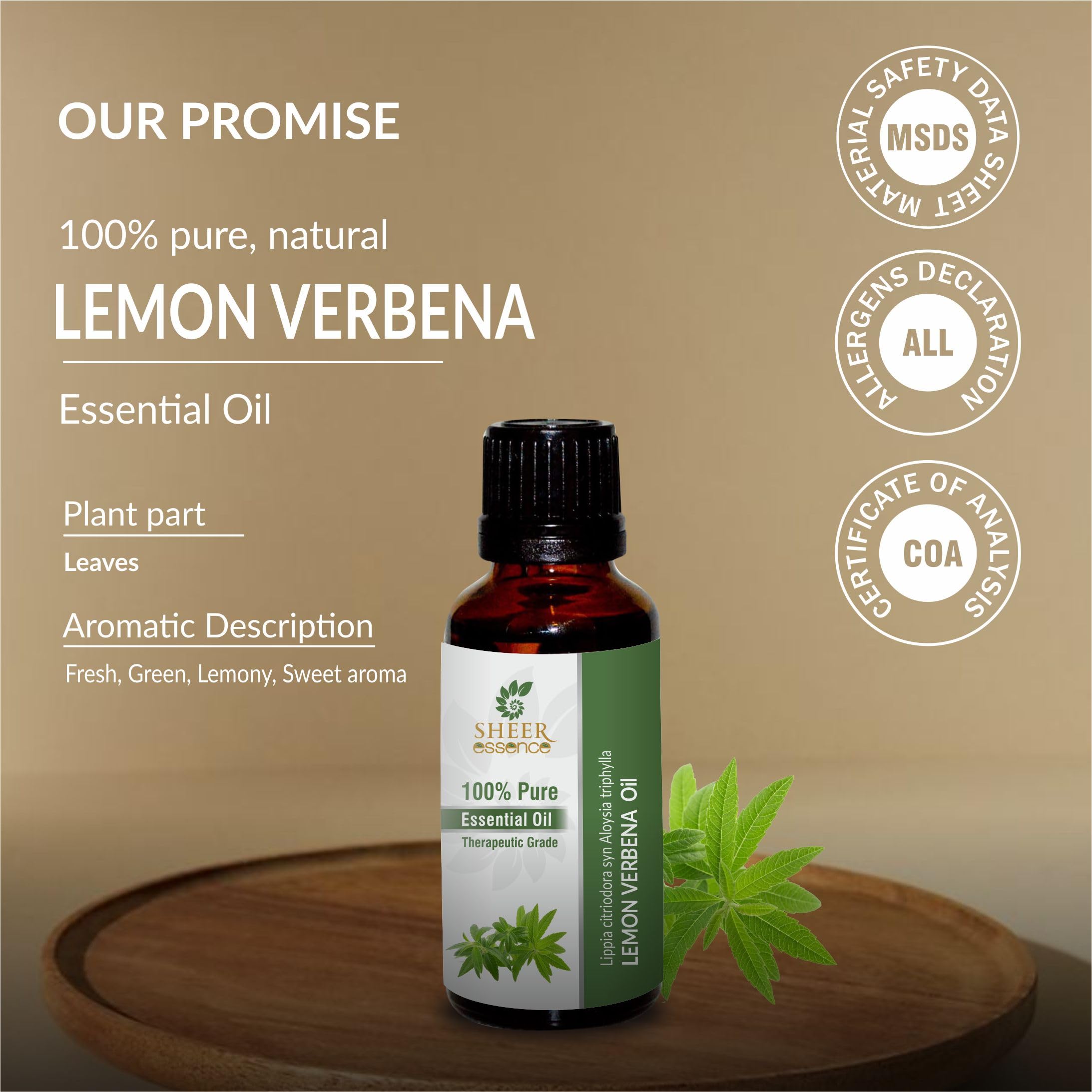 Sheer Essence Lemon Verbena Oil 15 ML | 100% Pure, Therapeutic Grade