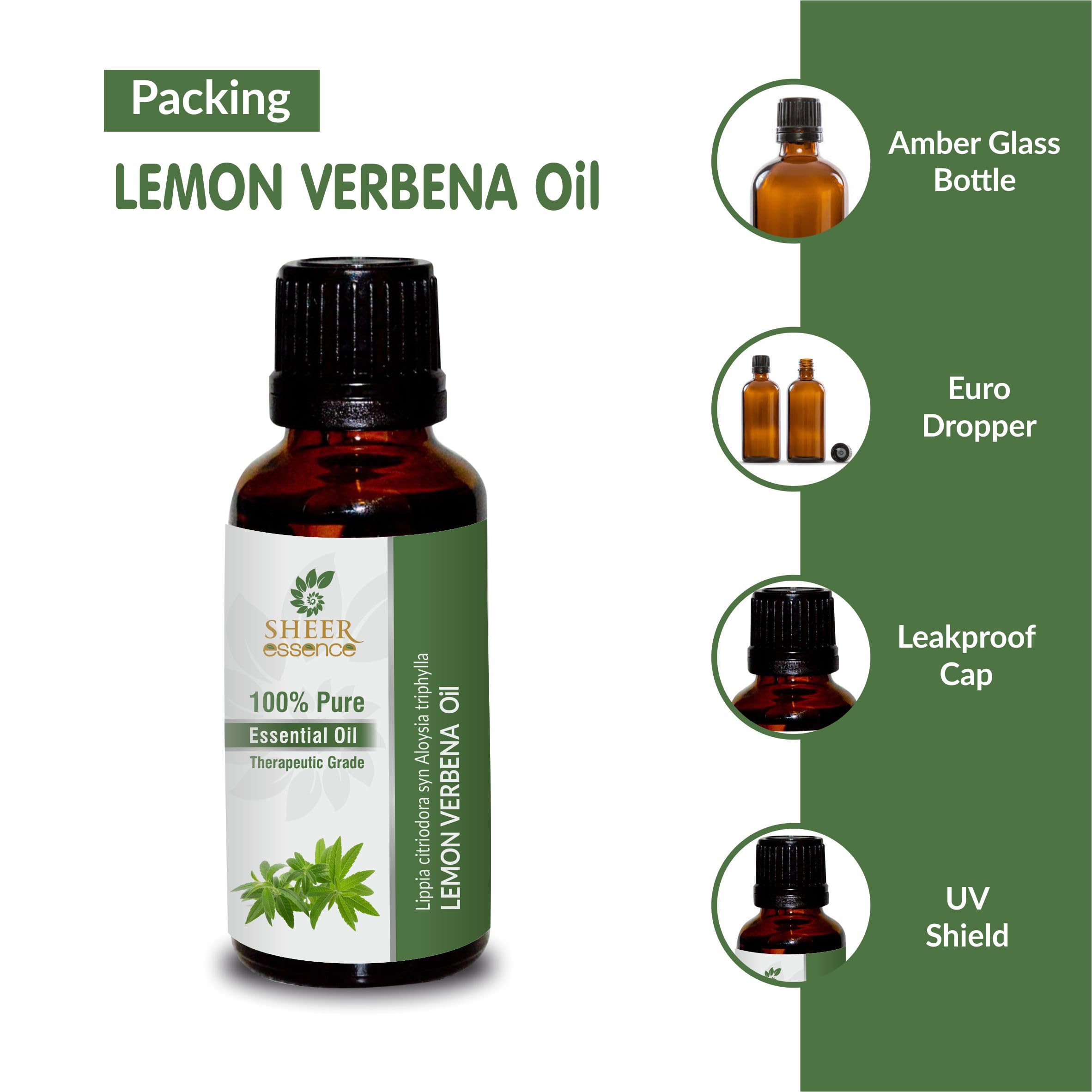 Sheer Essence Lemon Verbena Oil 15 ML | 100% Pure, Therapeutic Grade