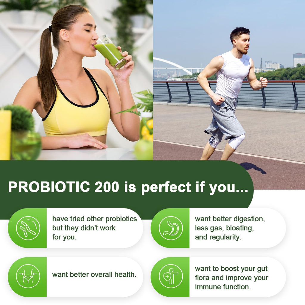 Probiotics for Women & Men – 200B CFU, 12 Strains, 3 Organic Prebiotics, 2-Month Supply