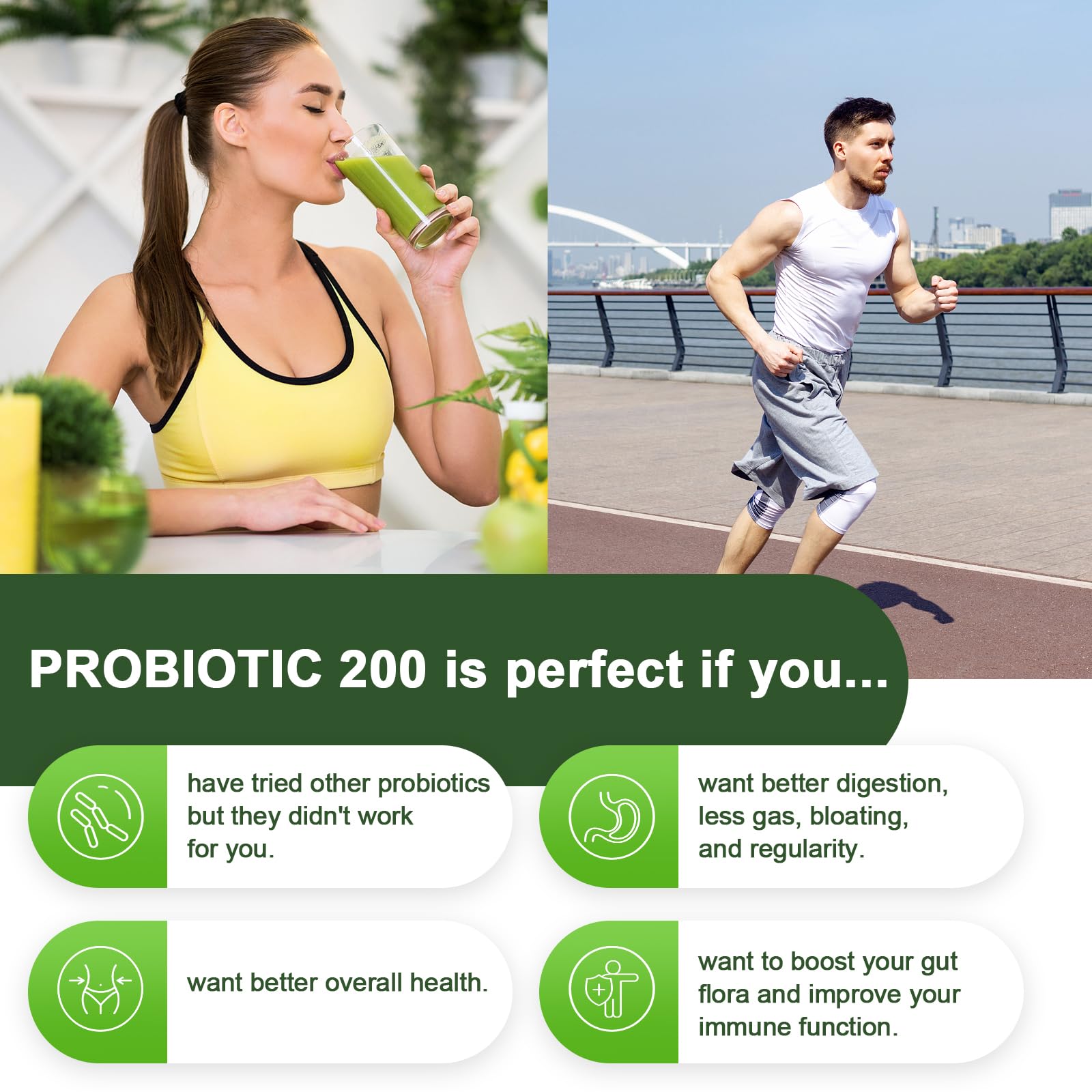 Probiotics for Women & Men – 200B CFU, 12 Strains, 3 Organic Prebiotics, 2-Month Supply