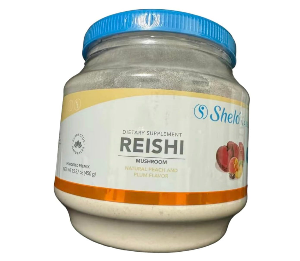 Sheló NABEL Reishi Mushroom Powder Premix – 15.87 oz (450 g) Natural Peach & Plum