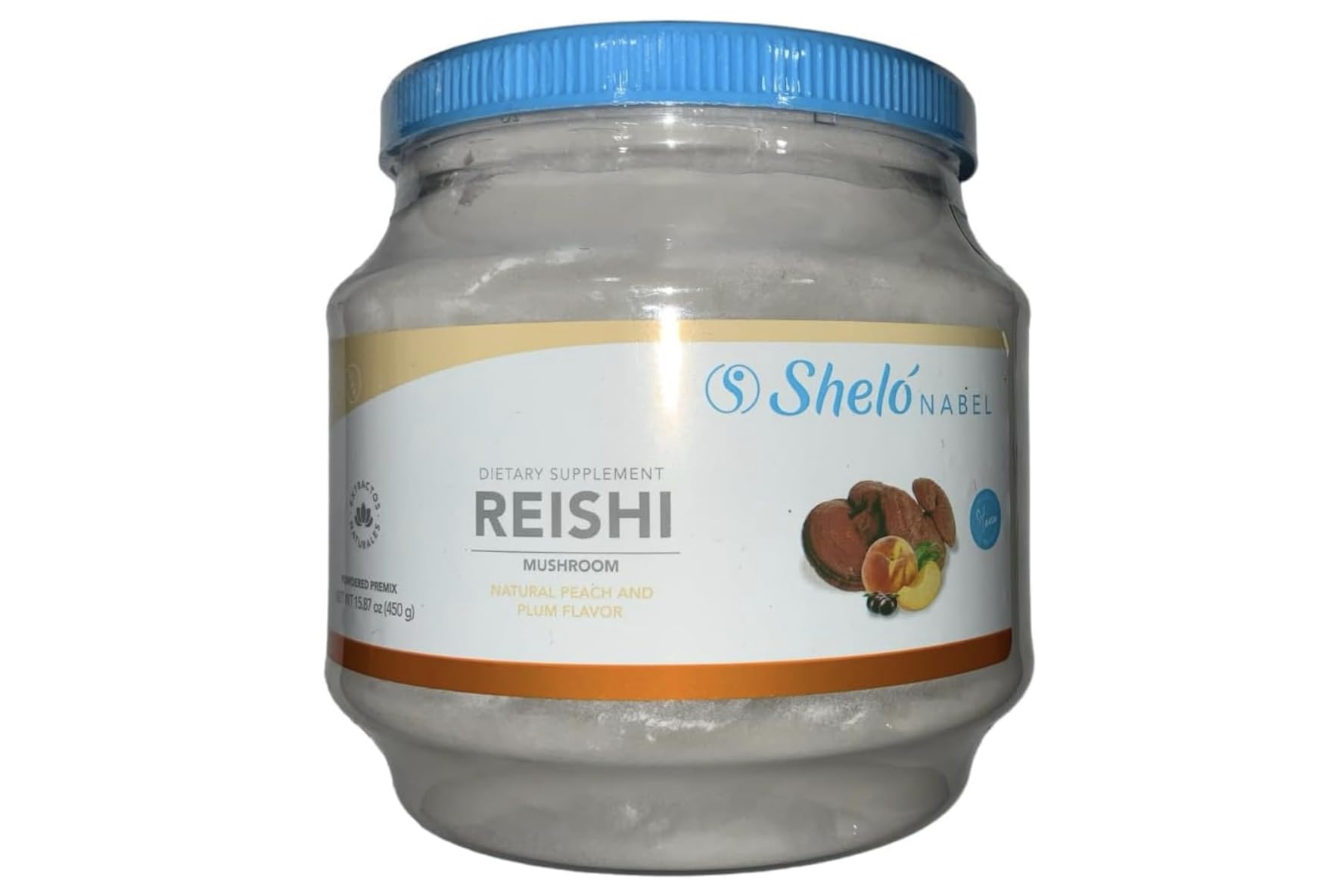 Sheló NABEL Reishi Mushroom Powder Premix – 15.87 oz (450 g) Natural Peach & Plum