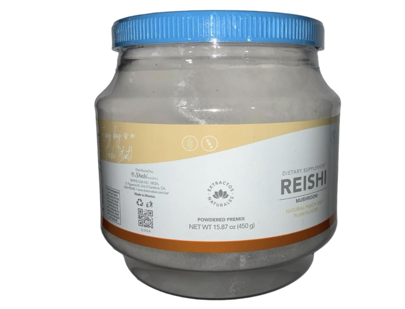 Sheló NABEL Reishi Mushroom Powder Premix – 15.87 oz (450 g) Natural Peach & Plum