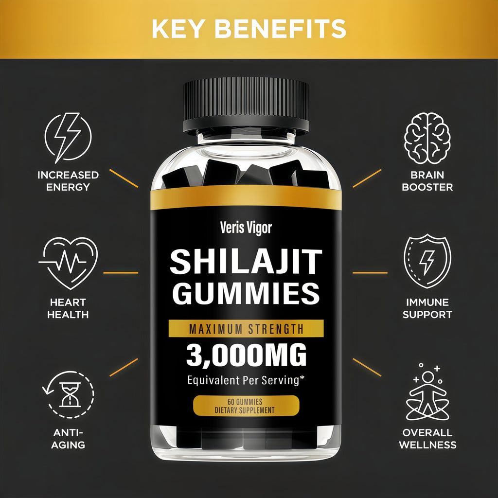 Shilajit Gummies 3000mg – Himalayan Shilajit, Vegan, Energy