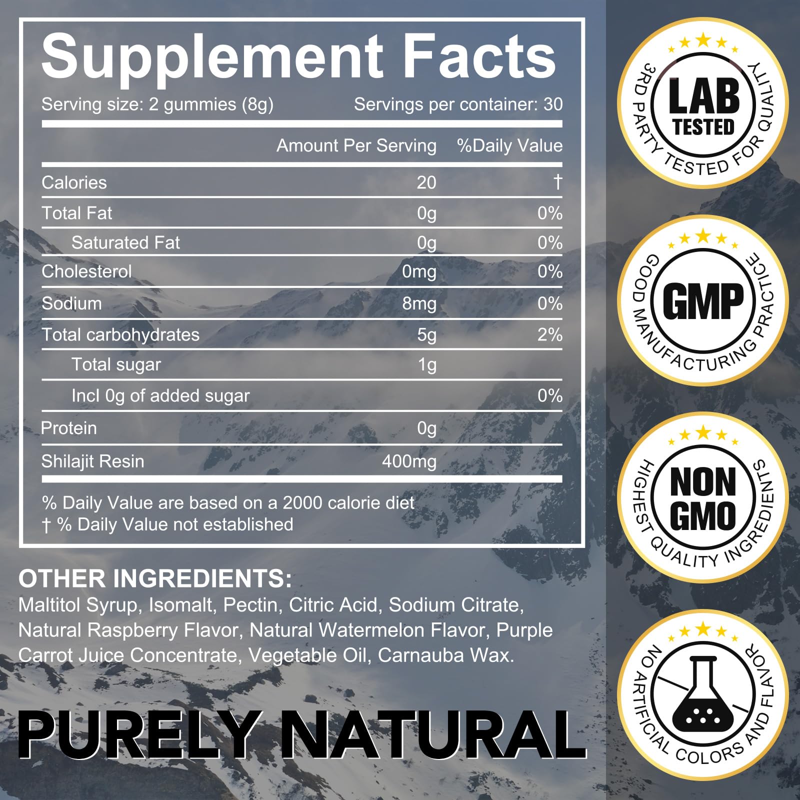 Shilajit Gummies - Pure Himalayan Shilajit, 400 mg, 85+ Minerals