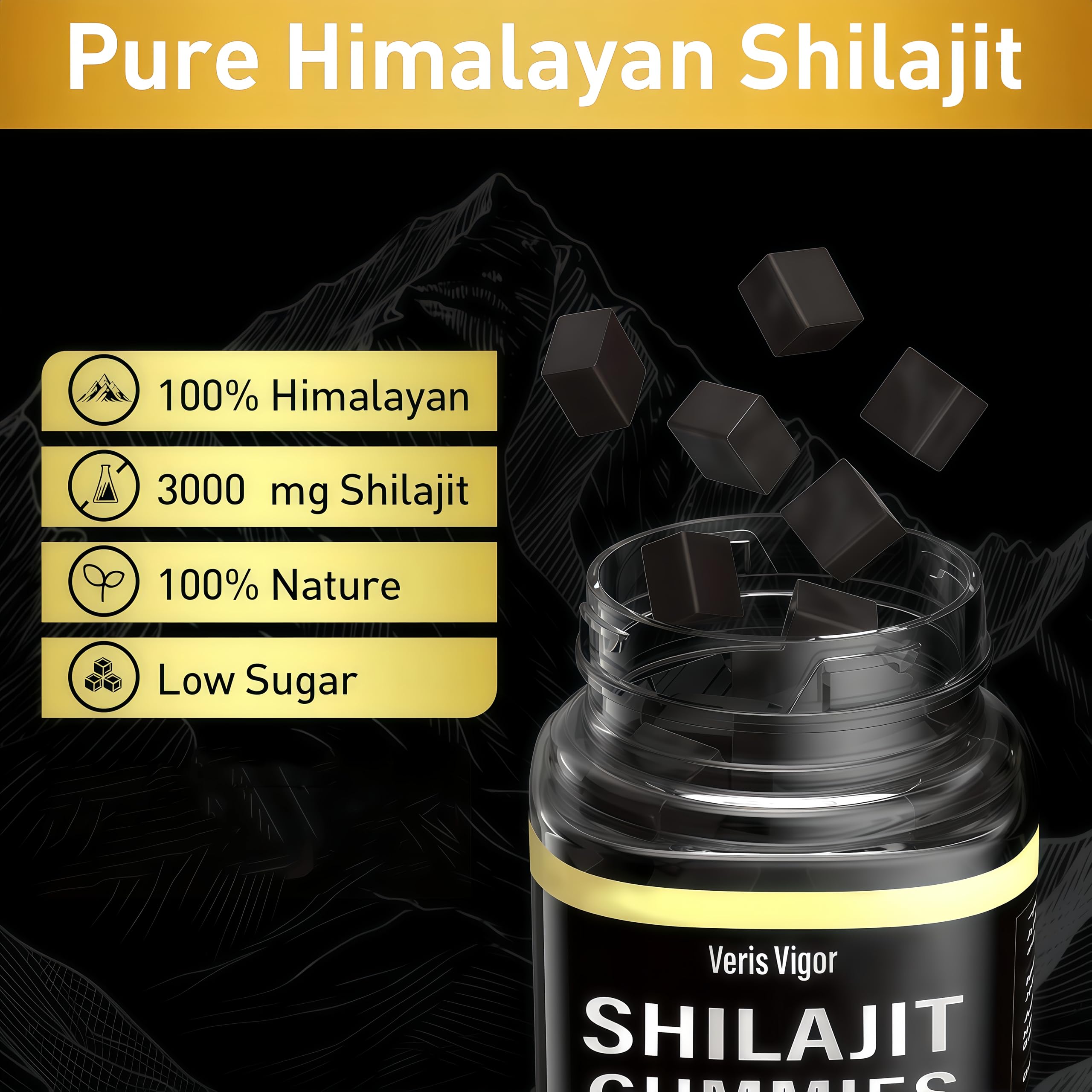 Shilajit Gummies 3000mg – Himalayan Shilajit, Vegan, Energy