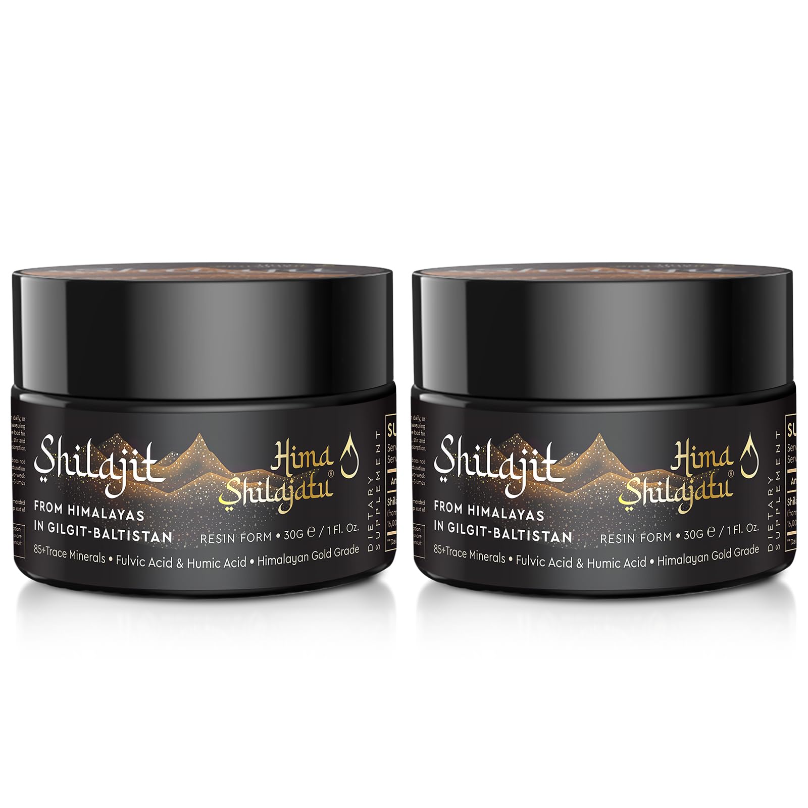 Shilajit Pure Himalayan Organic Shilajit Resin - Gold Grade 100% Purity | Fulvic Acid & 85+ Minerals | Energy & Immune Support | Pack of 2 (4 Months)