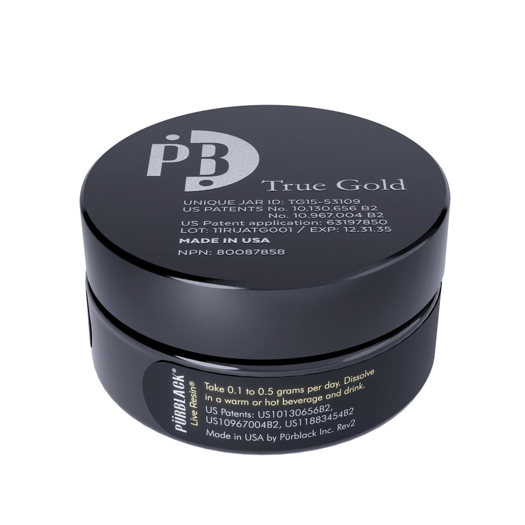 Pürblack Live Resin Pure Gold Shilajit – Organic, 80+ Minerals, USA Made | 30 Servings