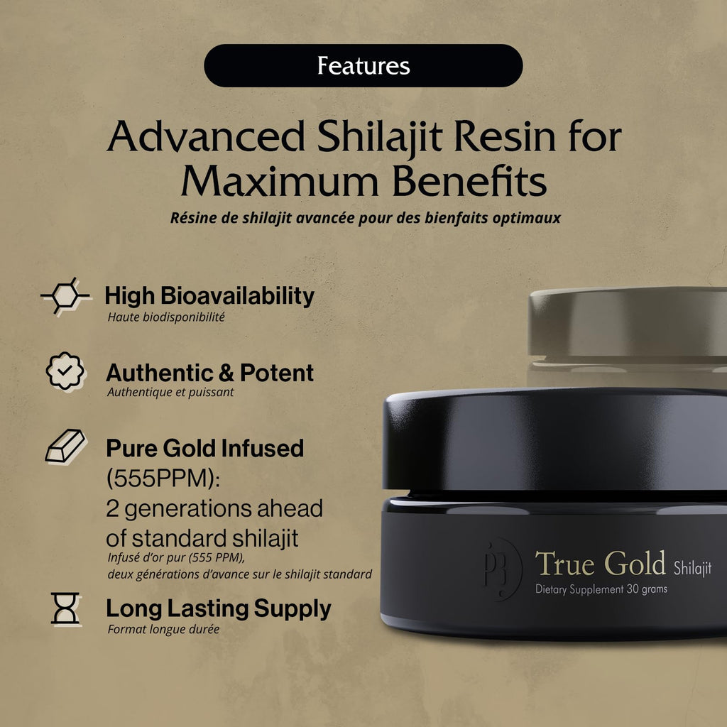 Pürblack Live Resin Pure Gold Shilajit – Organic, 80+ Minerals, USA Made | 30 Servings