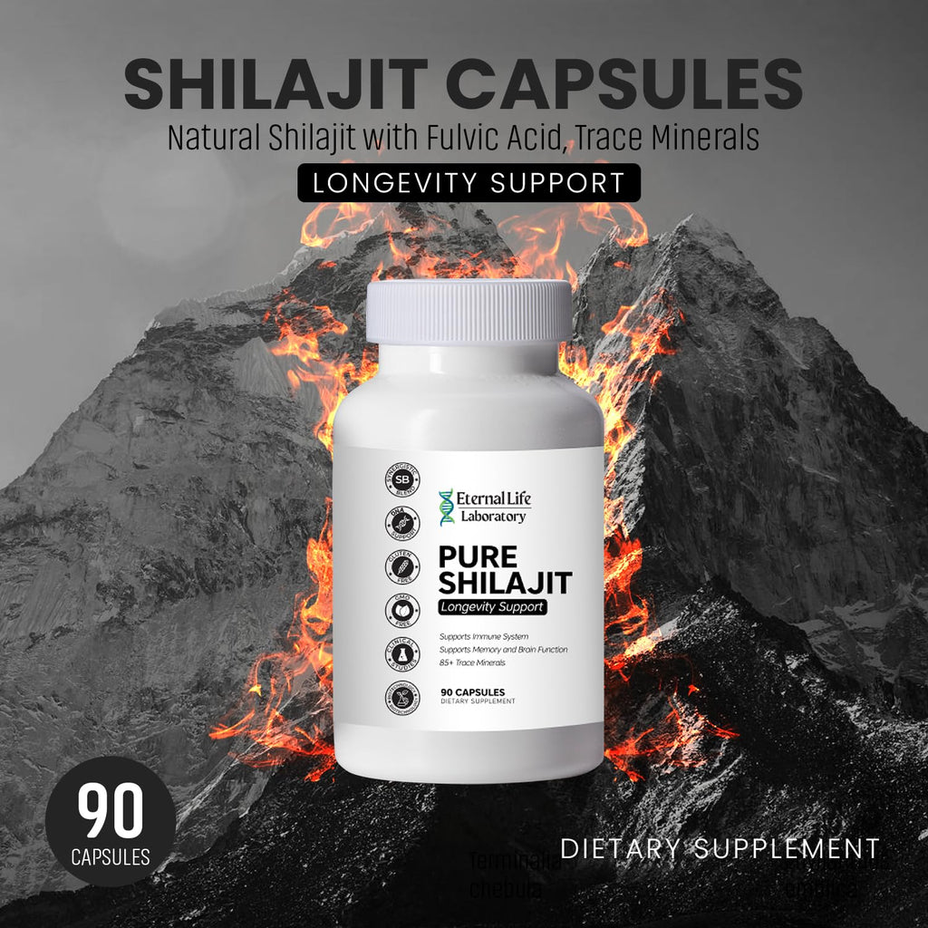 100% Pure Shilajit  Organic Himalayan Shilajit 1000mg | 85+ Minerals