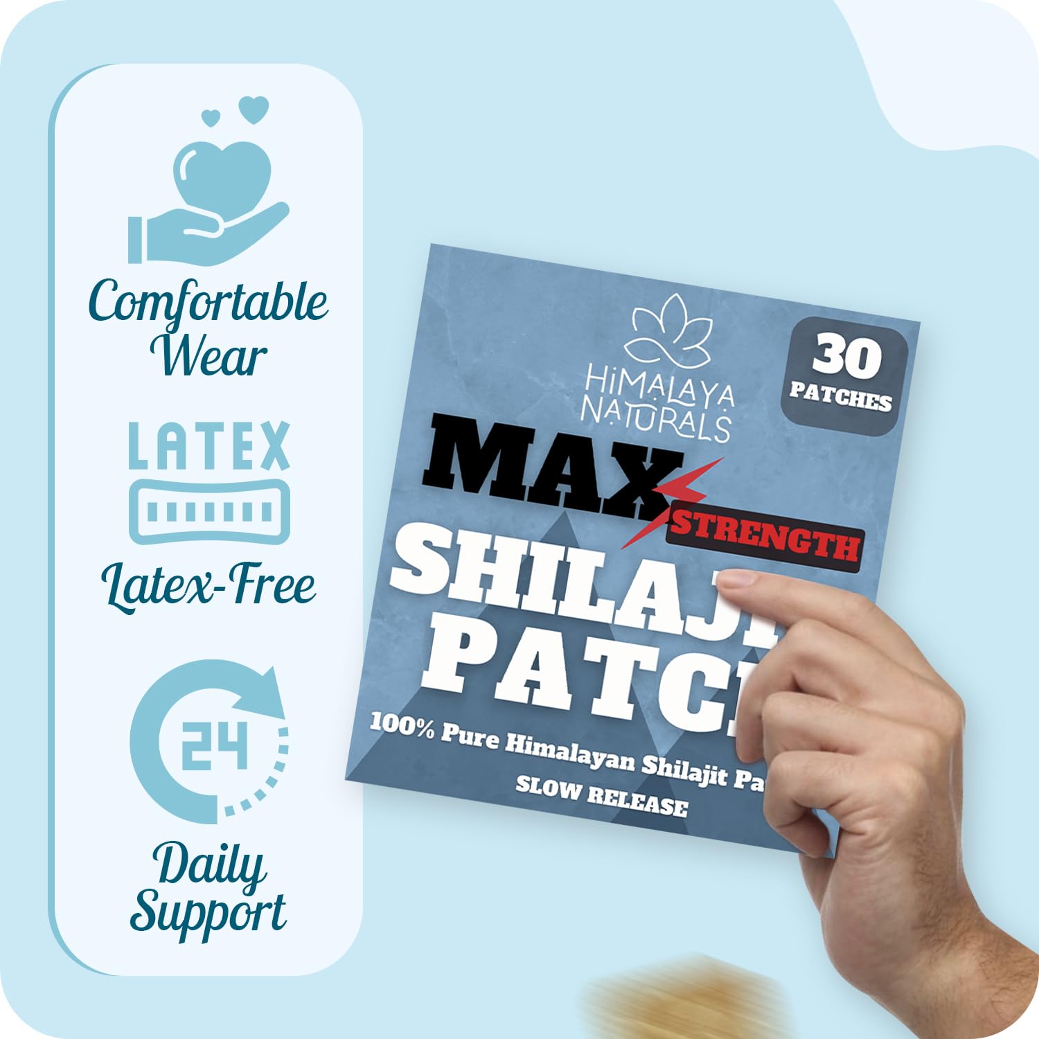 Shilajit Patches - Pure Organic Shilajit for Wellness (30-Day Supply)