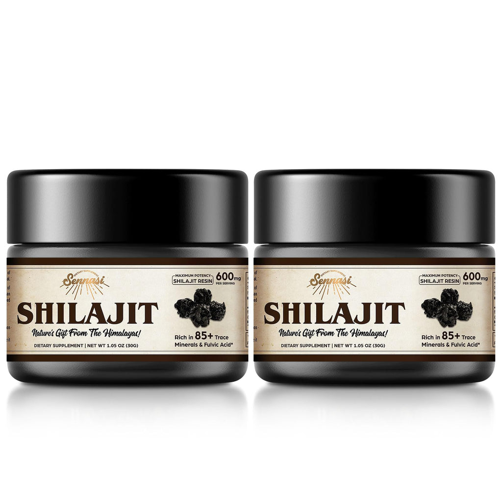 Sennasi Shilajit Resin – Pure Himalayan Organic Shilajit 600mg (30g, 2 Pack)