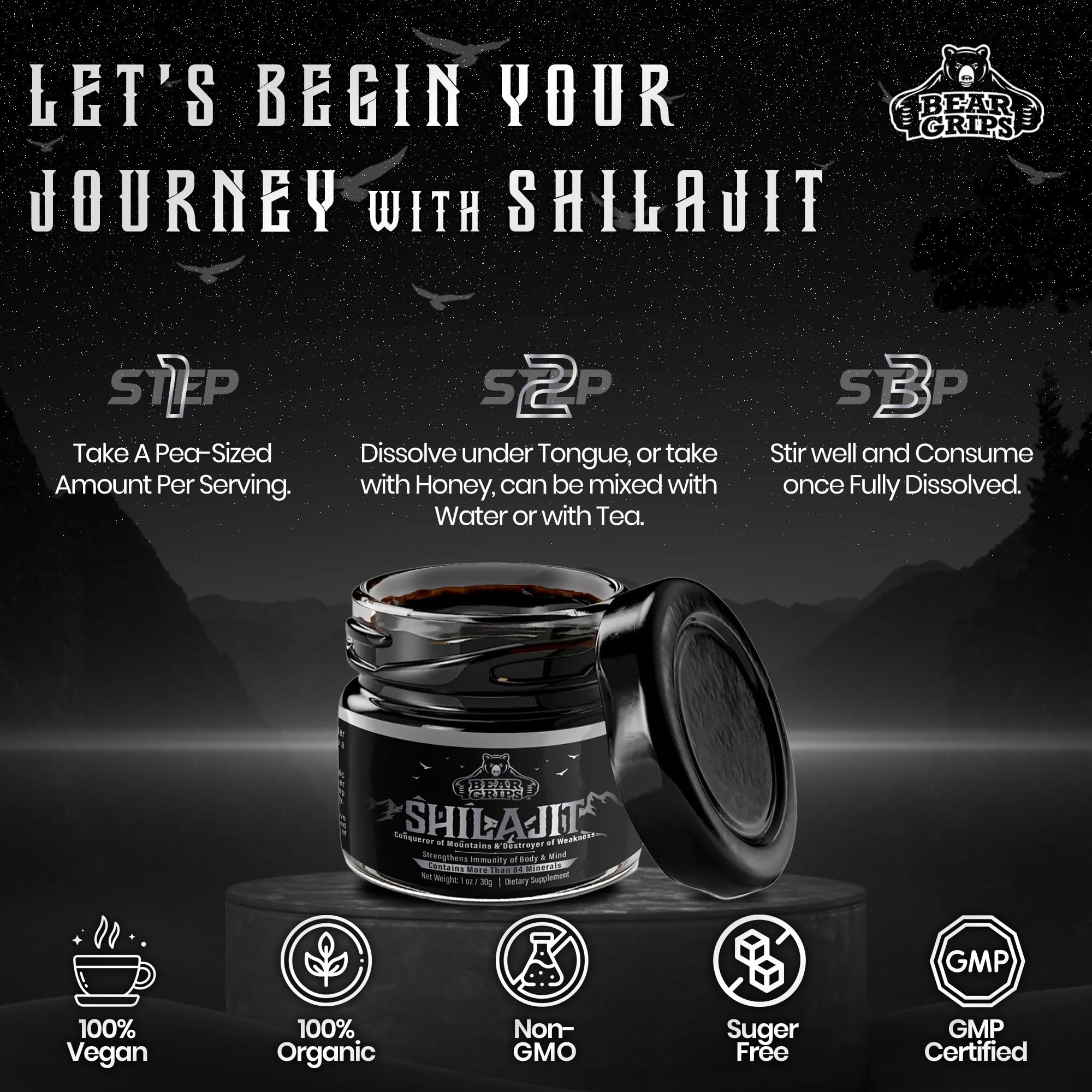 Shilajit Pure Himalayan Organic - Original Shilajit Resin 30g | 85+ Minerals & Fulvic Acid