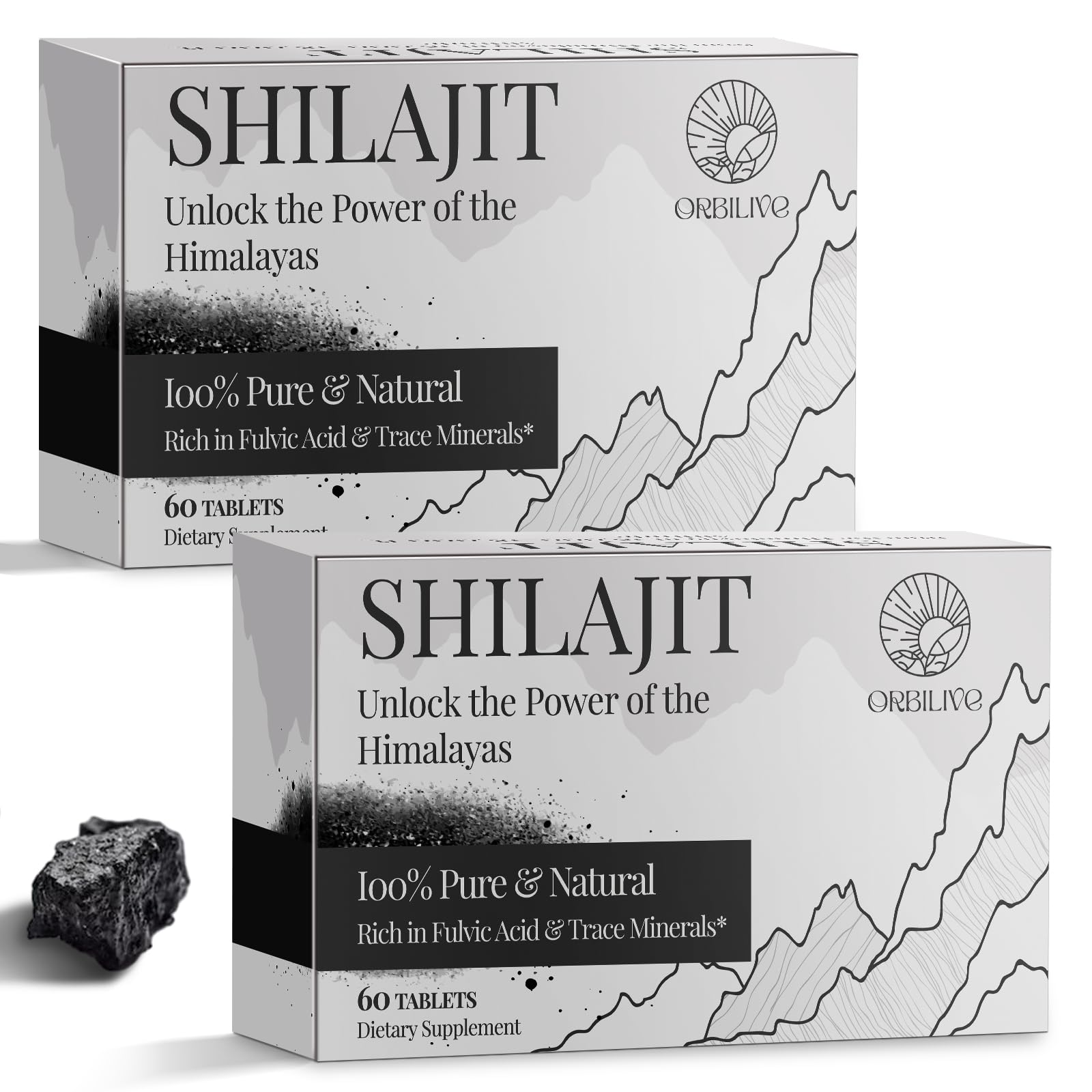 30,000 MG Shilajit Tablets – Pure Himalayan Shilajit, 85+ Minerals, Immune & Energy Support, 120 Count