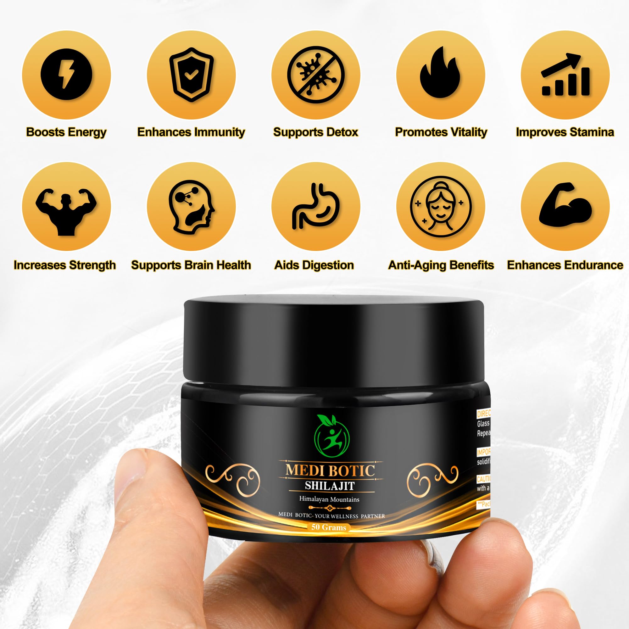 Shilajit Resin - Natural Energy & Immunity Boost | 75% Fulvic Acid, 85+ Minerals | 50g