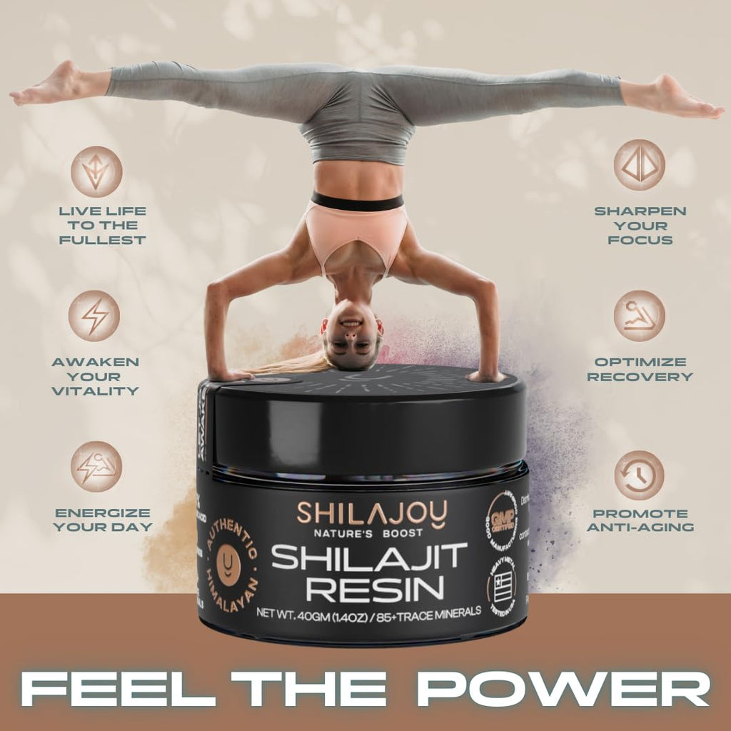 SHILAJOY Organic Shilajit Resin – Himalayan Gold, >75% Fulvic Acid, 85+ Minerals (40g)