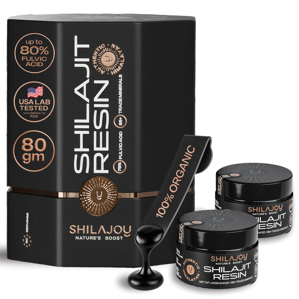 SHILAJOY Shilajit Resin – Pure Himalayan Shilajit, 75%+ Fulvic Acid, 85+ Minerals, Lab Tested, Energy & Immune Support (80g)