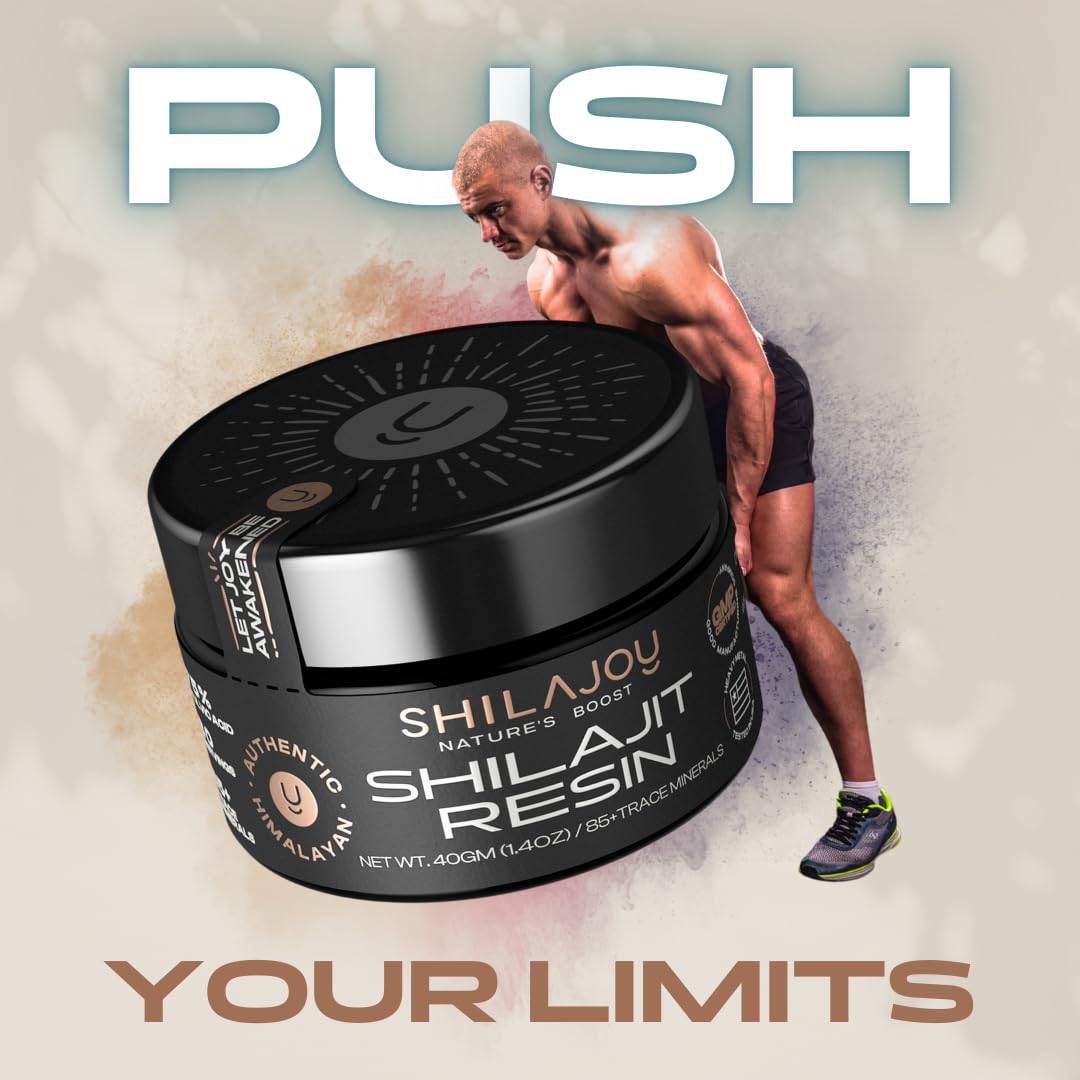 SHILAJOY Shilajit Resin – Pure Himalayan Shilajit, 75%+ Fulvic Acid, 85+ Minerals, Lab Tested, Energy & Immune Support (80g)